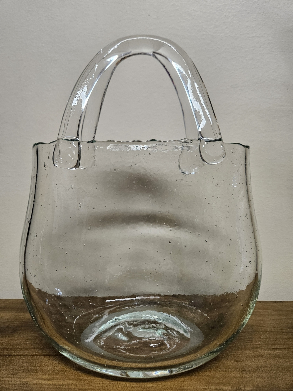 Bubble Glass Handbag Purse Vase - Transparent - Picture 4 of 10